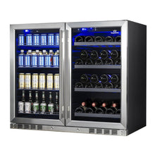 Load image into Gallery viewer, 39 Inch Under Counter Wine And Beer Fridge Combo