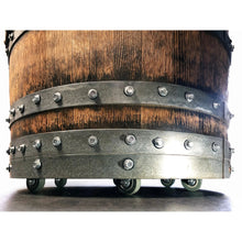 Load image into Gallery viewer, Dark Navy Blue Wine Barrel Poker Set with Removable Dining Top - Game Table & Barrel Chair - Wine Barrel Table for Dining and Poker
