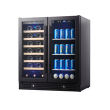Load image into Gallery viewer, 30-inch Combination Beer and Wine Cooler with Low-E Glass Door