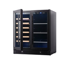 Load image into Gallery viewer, 30-inch Combination Beer and Wine Cooler with Low-E Glass Door