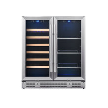 Load image into Gallery viewer, 30-inch Combination Beer and Wine Cooler with Low-E Glass Door