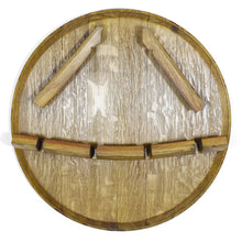 Load image into Gallery viewer, Wine Rack Wall Mount - Wine Barrel Head Bottle-Glass Display - Rustic Wall Wine Rack - Unique Wine Barrel Decor