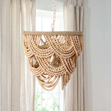 Load image into Gallery viewer, Boho Wood Beaded Chandelier
