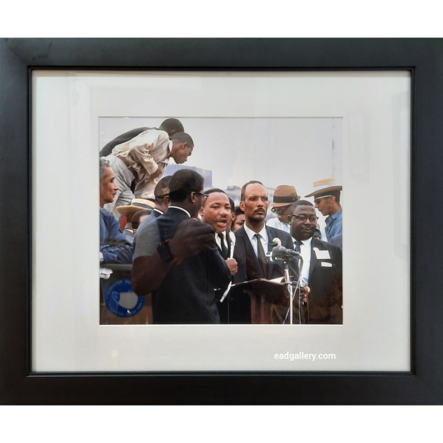 Color Photograph of Dr. King (addressing participants) by Bernie Kleina